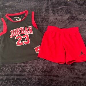 Jordan Kids' Black and Red Jersey Set